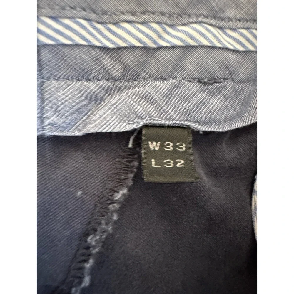 J.Crew Bowery Stretch Chino Pants Navy‎ Sz 33x32 Classic Slim Fit Twill Career